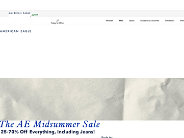 Screenshot of americaneagleoutfitters.com