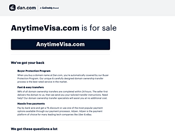 Screenshot of anytimevisa.com