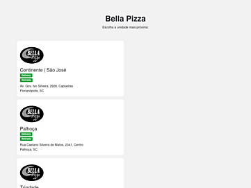 Screenshot of bellapizza.com.br
