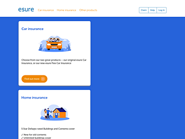 Screenshot of beta.esure.com