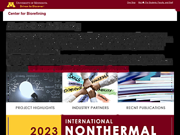 Screenshot of biorefining.cfans.umn.edu