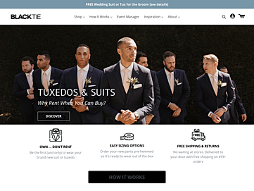 Screenshot of blacktie.com