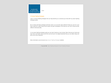 Screenshot of cancerfightingstrategies.p4o.net