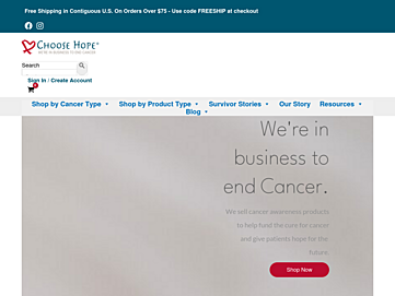 Screenshot of choosehope.com