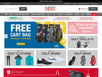 Screenshot of clarkesgolf.co.uk