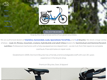 Screenshot of clermontbicycles.com