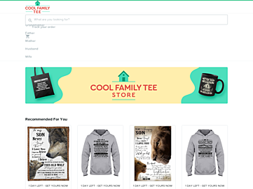 Screenshot of coolfamilytee.com