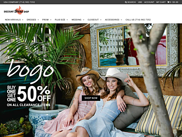 Screenshot of discountdressshop.com