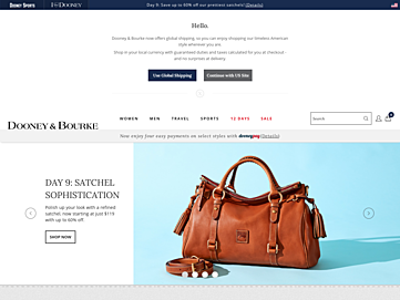 Screenshot of dooney.com