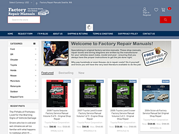 Screenshot of factoryrepairmanuals.com