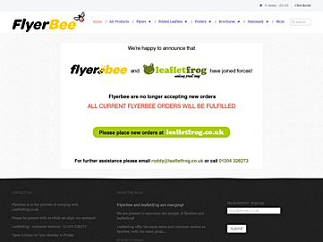 Screenshot of flyerbee.co.uk