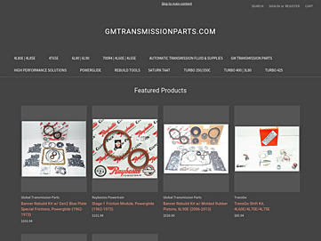 Screenshot of gmtransmissionparts.com