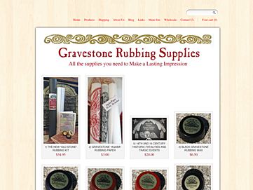Screenshot of gravestonerubbing.myshopify.com