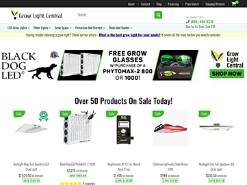Screenshot of growlightcentral.com