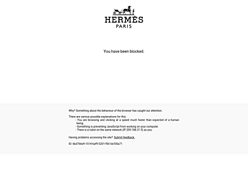 Screenshot of hermes.fr