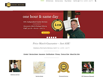 Screenshot of icscourierservices.com
