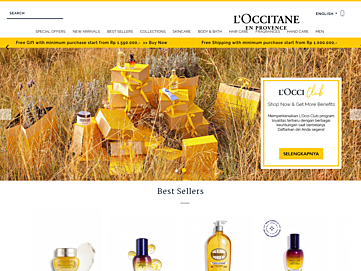 Screenshot of id.loccitane.com