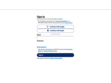 Screenshot of id.theguardian.com