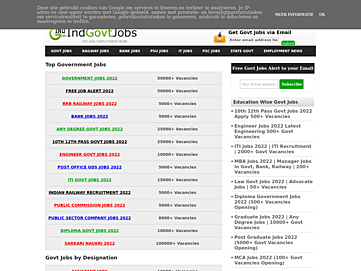 Screenshot of indgovtjobs.in