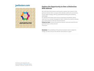 Screenshot of jaxfusion.com