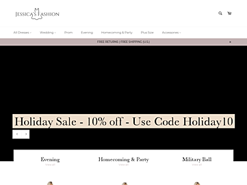 Screenshot of jessicasfashion.com