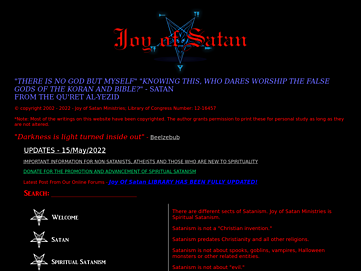 Screenshot of joyofsatan.com
