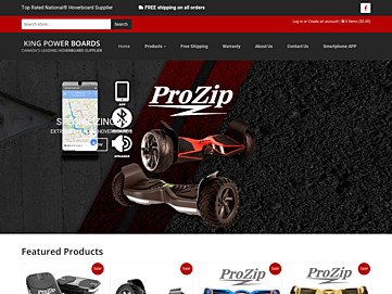 Screenshot of kingpowerboards.ca