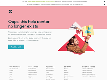 Screenshot of lencosupport.zendesk.com
