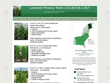 Screenshot of lowcosttrees.com