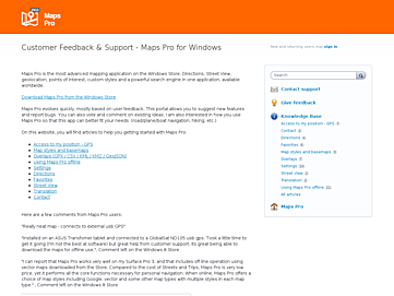 Screenshot of mapspro.uservoice.com