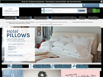 Screenshot of pillows.com