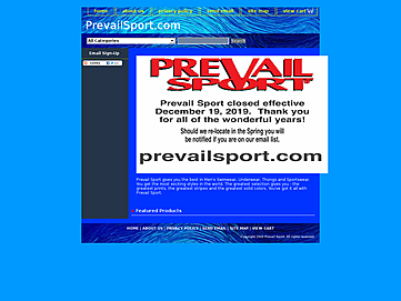 Screenshot of prevailsport.com