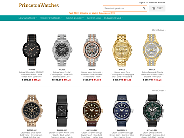 Screenshot of princetonwatches.com