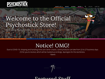 Screenshot of psychostick.myshopify.com