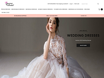 Screenshot of queenabridal.com