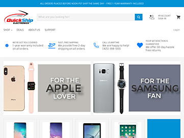 Screenshot of quickshipelectronics.com