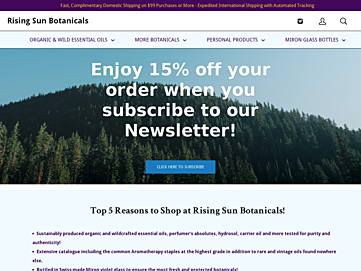 Screenshot of risingsunbotanicals.com