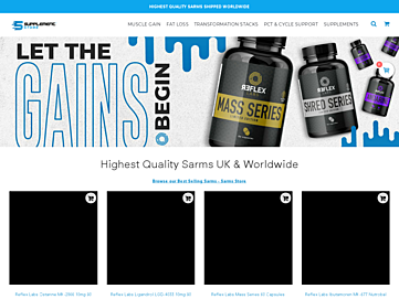 Screenshot of sarmsstore.co.uk