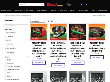 Screenshot of spindizzyrecords.com