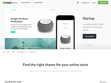 Screenshot of themes.shopify.com