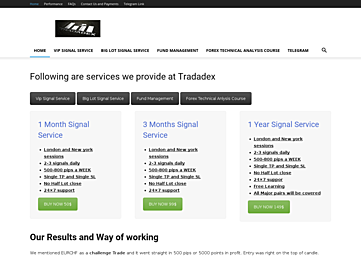 Screenshot of tradadex.com
