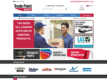 Screenshot of tradepaintdirect.co.uk