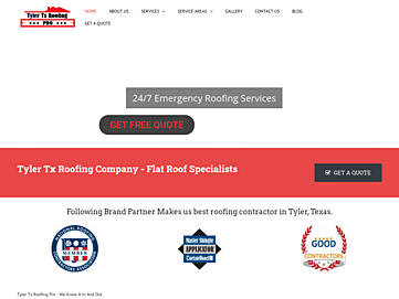 Screenshot of tylertxroofingpro.com