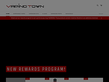 Screenshot of vapingtown.com