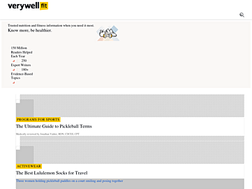 Screenshot of verywellfit.com