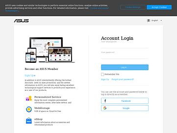 Screenshot of vip.asus.com
