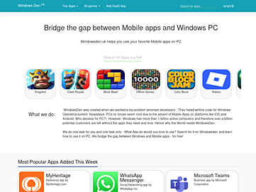 Screenshot of windowsden.uk