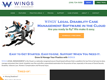 Screenshot of wingslegalpracticemanagement.com