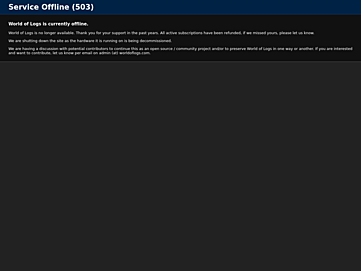 Screenshot of worldoflogs.com