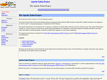 Screenshot of xalan.apache.org